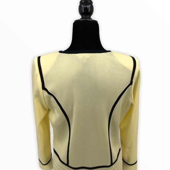 Ming Wang Yellow Contrast Button Knit Blazer - Picture 7 of 15